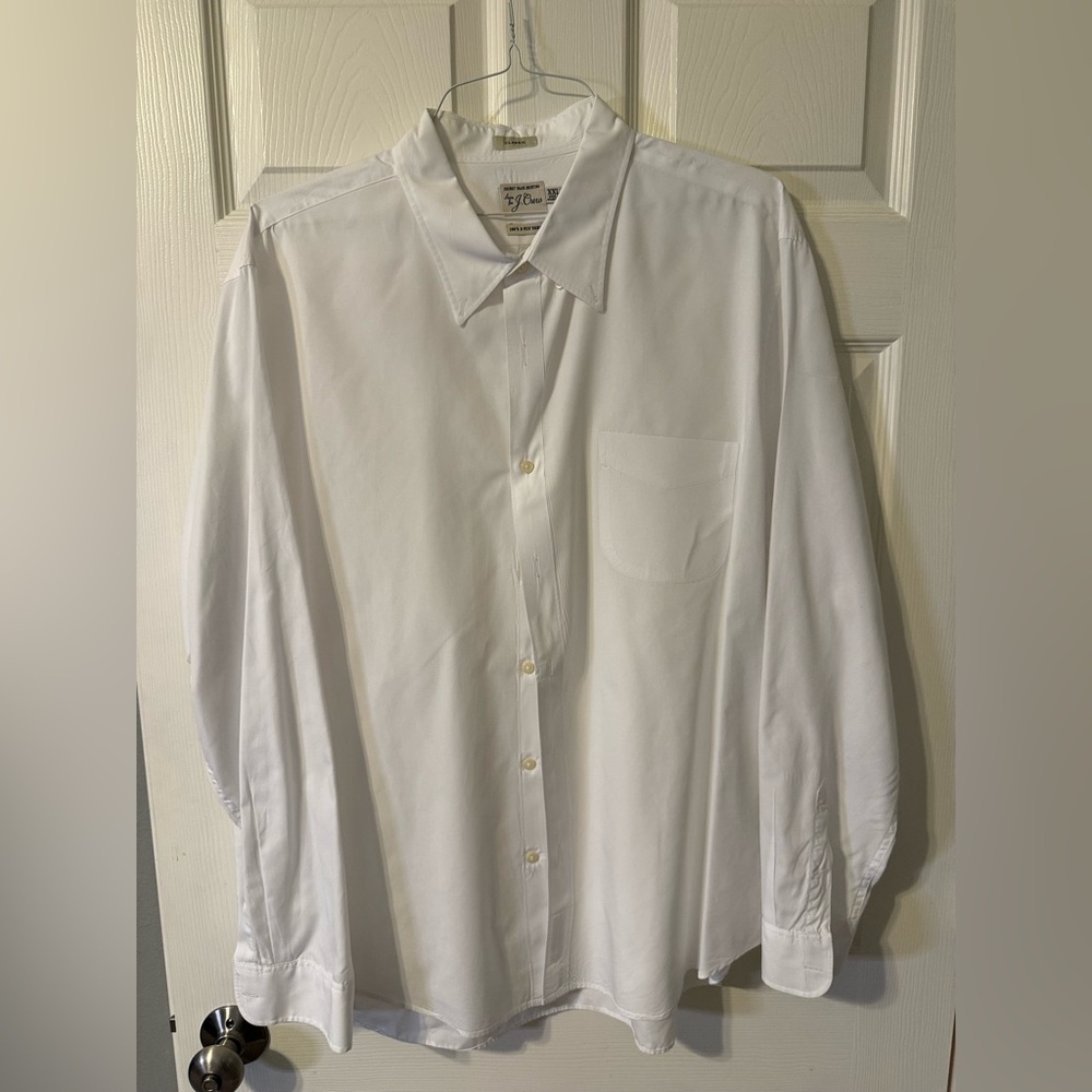 J Crew Secret Wash Cotton Shirt, White, XXL, EUC